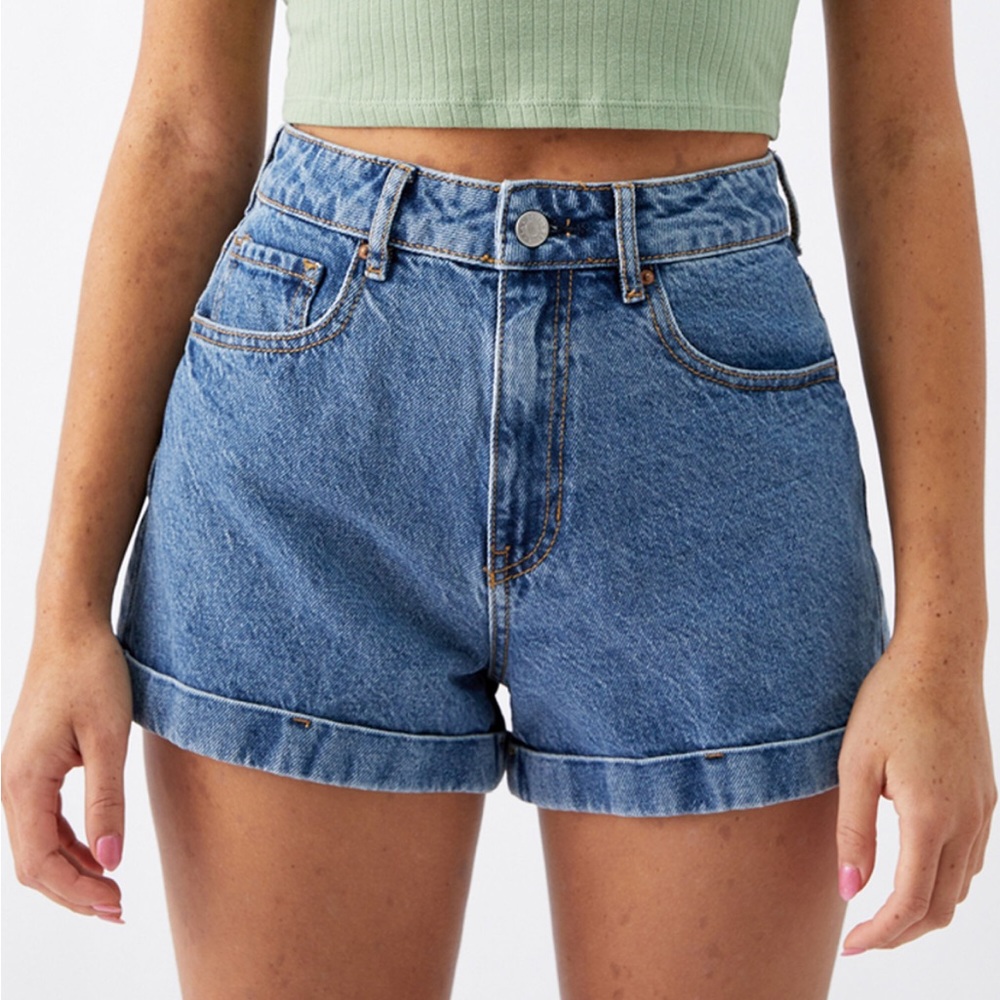 PacSun June Blue Denim Mom Shorts